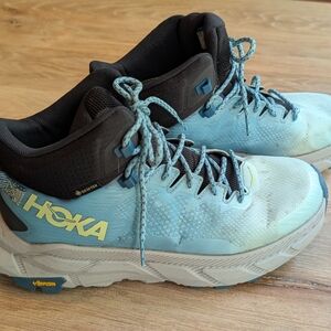 Hoka Blue and Black Athletic Shoes with Maximalist Cushioning